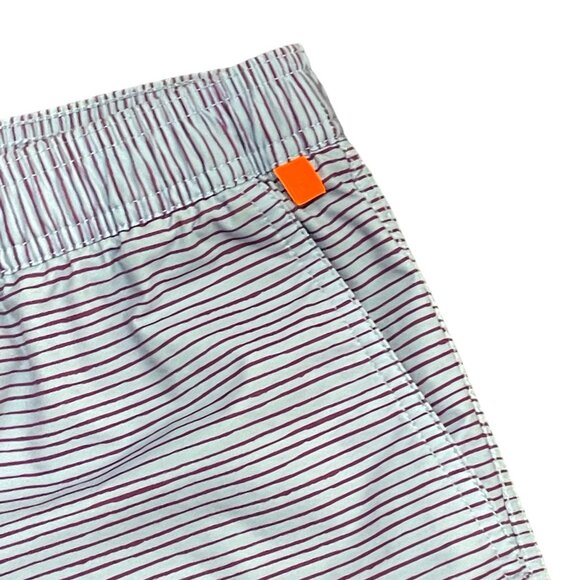 Psycho Bunny Mens Lucas Swim Shorts Blue Purple Stripe Sz M Unlined 6" Inseam - Picture 5 of 8